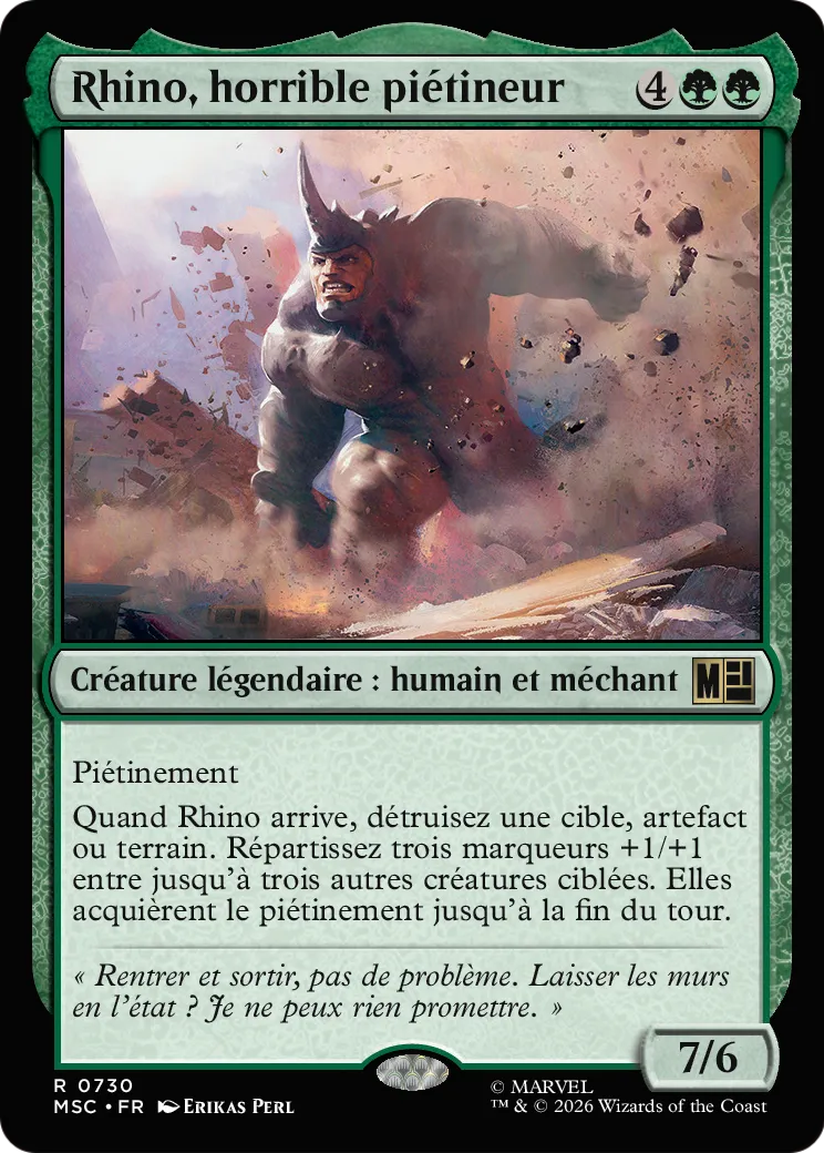 Rhino, horrible piétineur — Marvel Super Heroes Commander — Magic: The Gathering