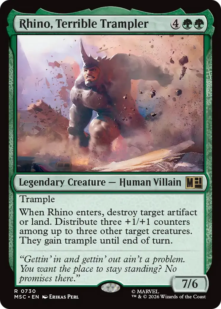 Rhino, horrible piétineur — Marvel Super Heroes Commander — Magic: The Gathering