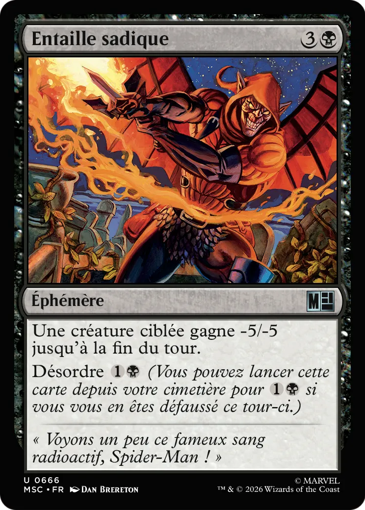 Entaille sadique — Marvel Super Heroes Commander — Magic: The Gathering