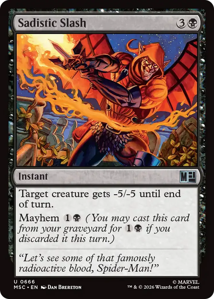 Entaille sadique — Marvel Super Heroes Commander — Magic: The Gathering