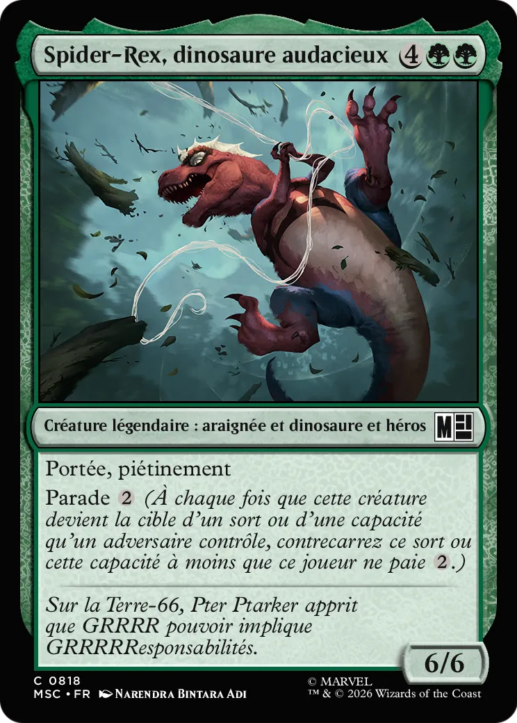 Spider-Rex, dinosaure audacieux — Marvel Super Heroes Commander — Magic: The Gathering