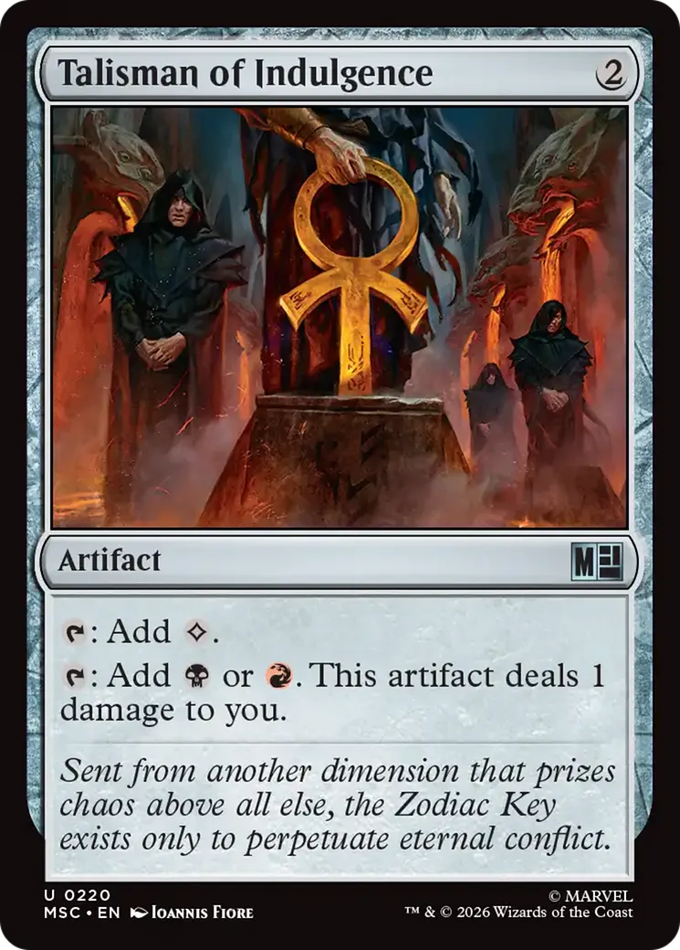 Talisman of Indulgence — Marvel Super Heroes Commander — Magic: The Gathering