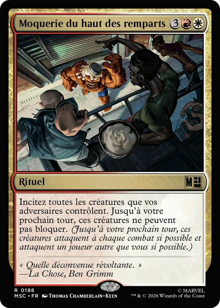 Moquerie du haut des remparts — Marvel Super Heroes Commander — Magic: The Gathering