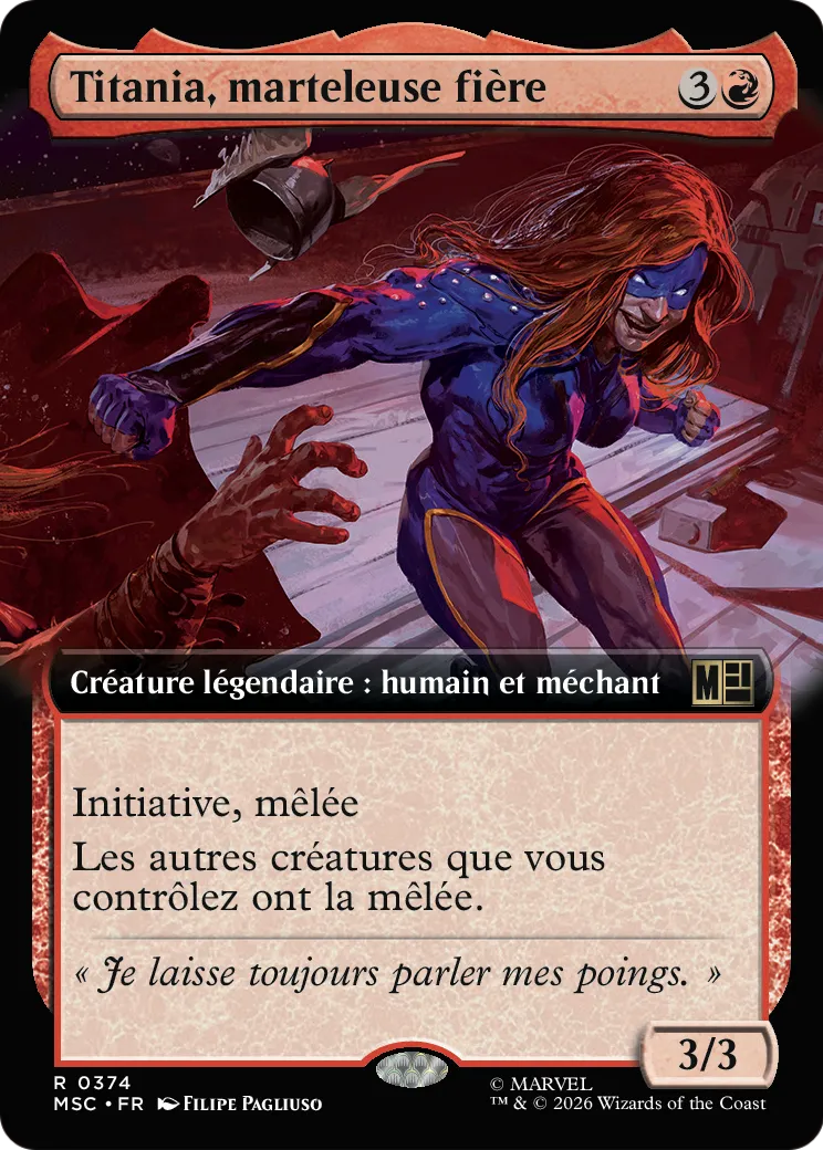 Titania, marteleuse fière — Marvel Super Heroes Commander — Magic: The Gathering