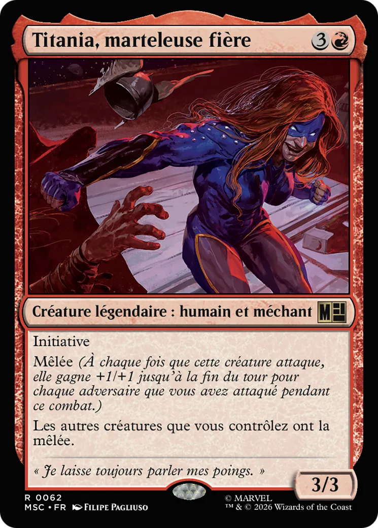 Titania, marteleuse fière — Marvel Super Heroes Commander — Magic: The Gathering