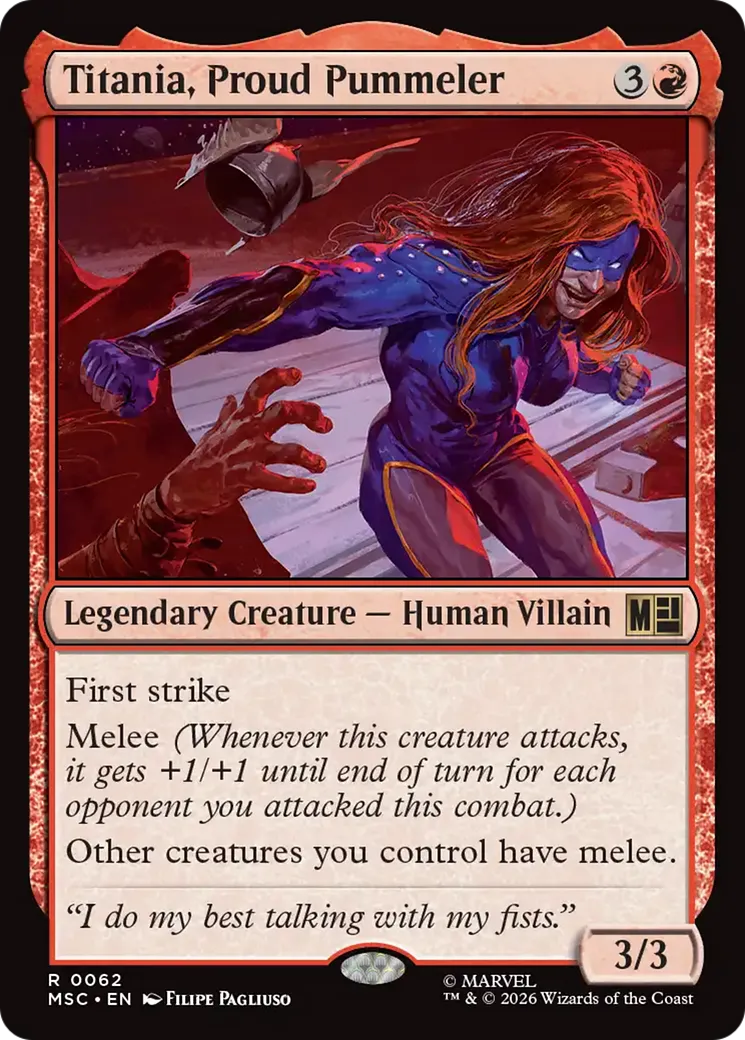 Titania, marteleuse fière — Marvel Super Heroes Commander — Magic: The Gathering