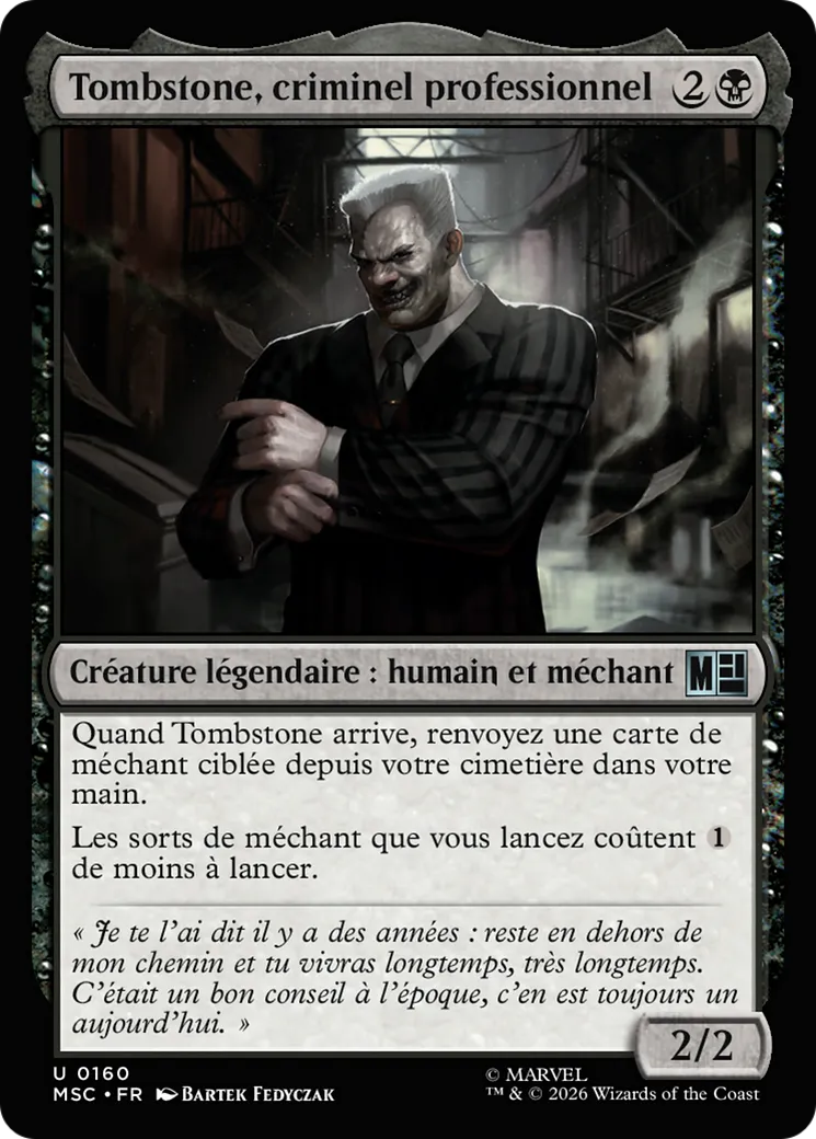 Tombstone, criminel professionnel — Marvel Super Heroes Commander — Magic: The Gathering