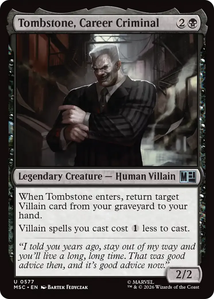 Tombstone, criminel professionnel — Marvel Super Heroes Commander — Magic: The Gathering