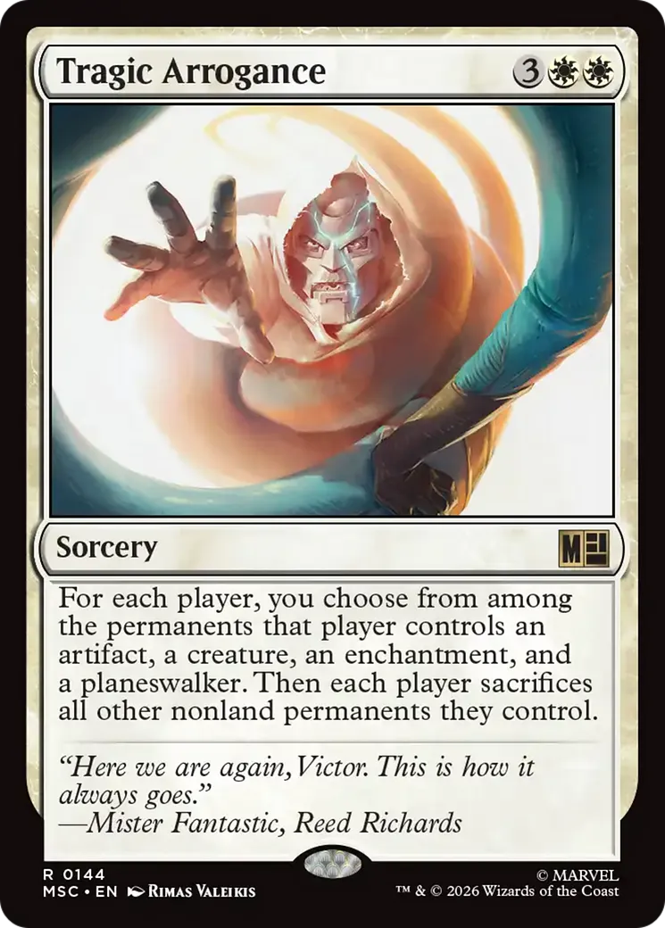 Tragic Arrogance — Marvel Super Heroes Commander — Magic: The Gathering