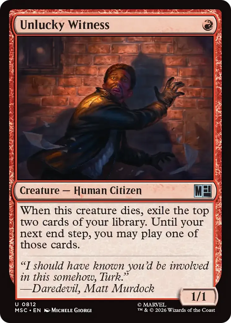Témoin infortuné — Marvel Super Heroes Commander — Magic: The Gathering