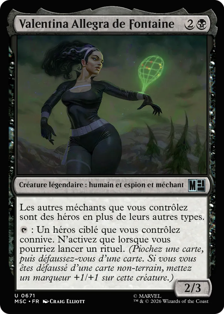 Valentina Allegra de Fontaine — Marvel Super Heroes Commander — Magic: The Gathering