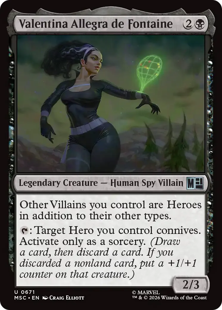 Valentina Allegra de Fontaine — Marvel Super Heroes Commander — Magic: The Gathering