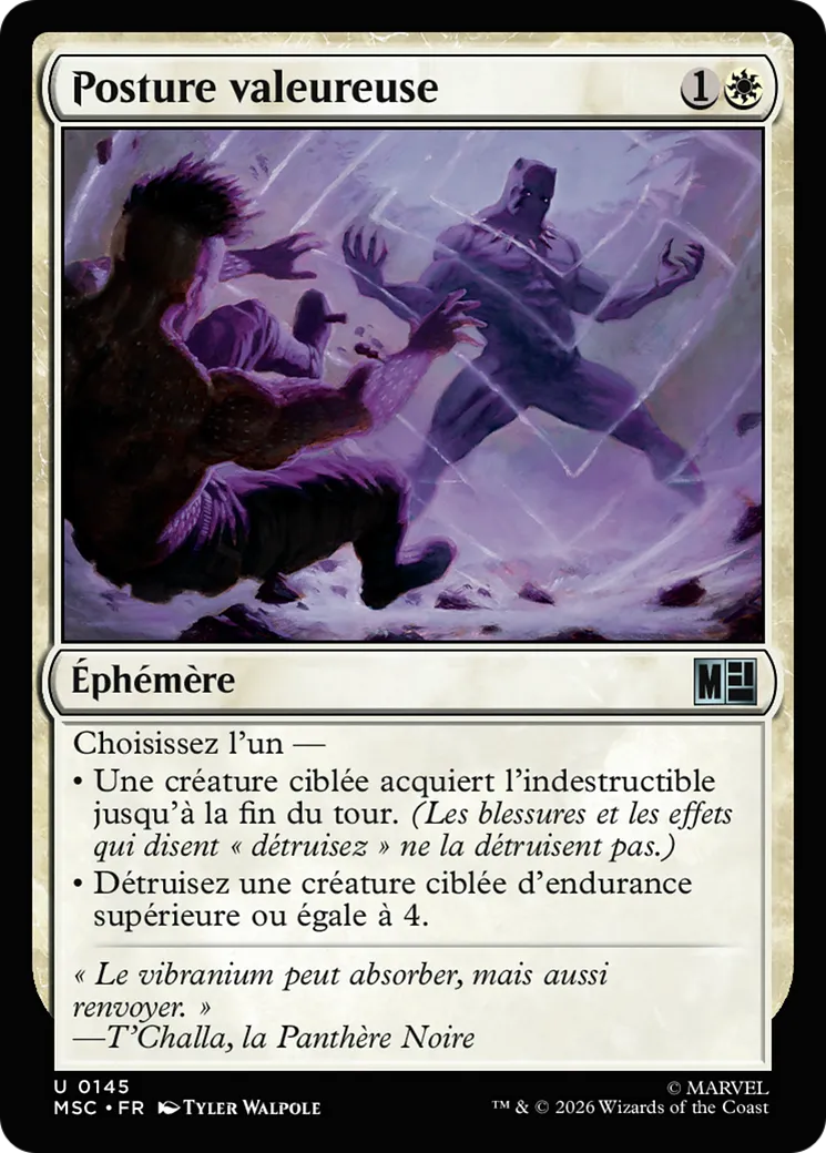 Posture valeureuse — Marvel Super Heroes Commander — Magic: The Gathering