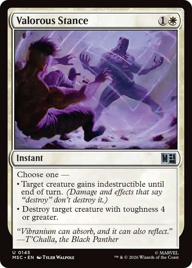 Valorous Stance from Marvel Super Heroes Commander - Magic: The Gathering