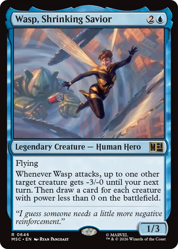 Wasp, Shrinking Savior — Marvel Super Heroes Commander — Magic: The Gathering