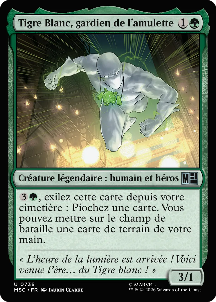 Tigre Blanc, gardien de l'amulette — Marvel Super Heroes Commander — Magic: The Gathering