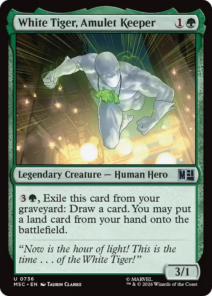 White Tiger, Amulet Keeper — Marvel Super Heroes Commander — Magic: The Gathering