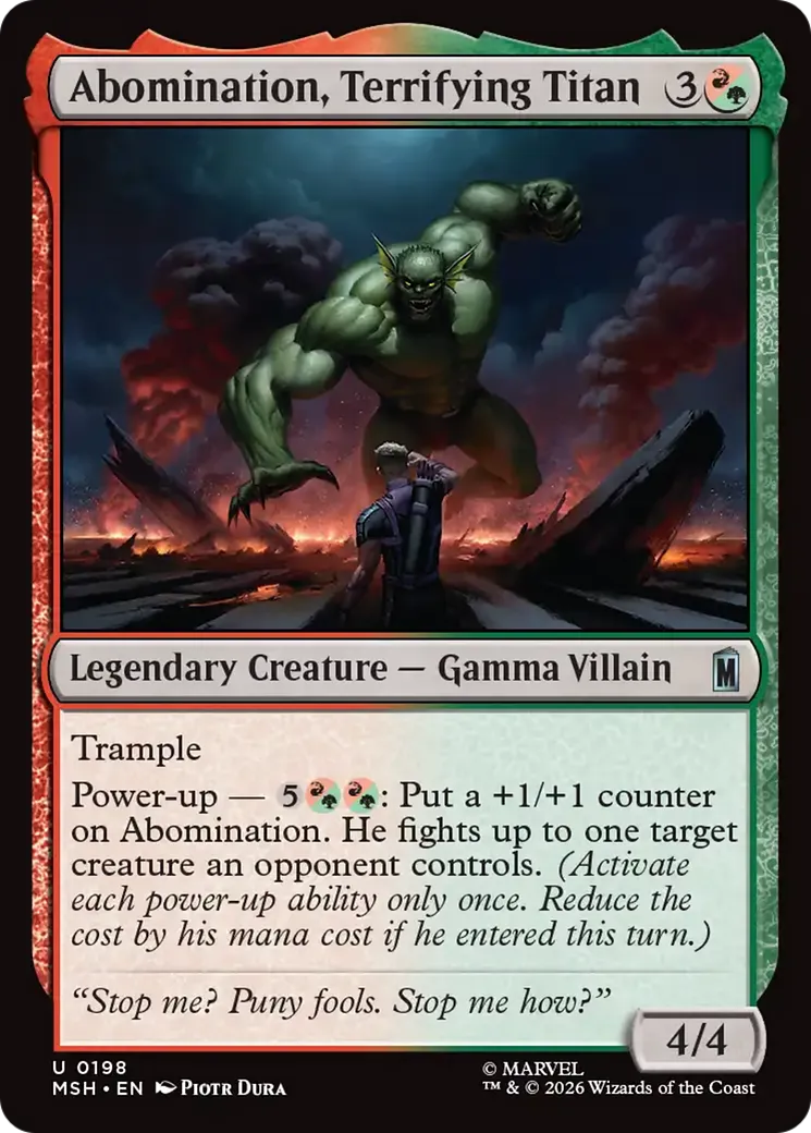Abomination, Terrifying Titan — Marvel Super Heroes — Magic: The Gathering