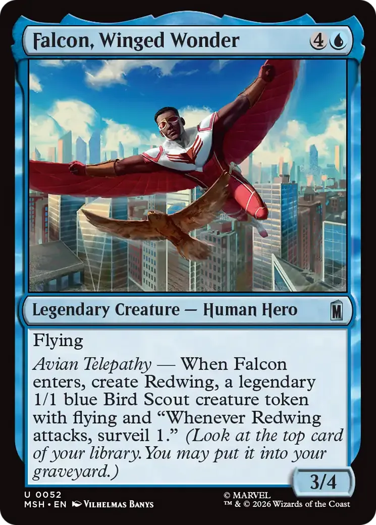 Faucon, prodige ailé — Marvel Super Heroes — Magic: The Gathering