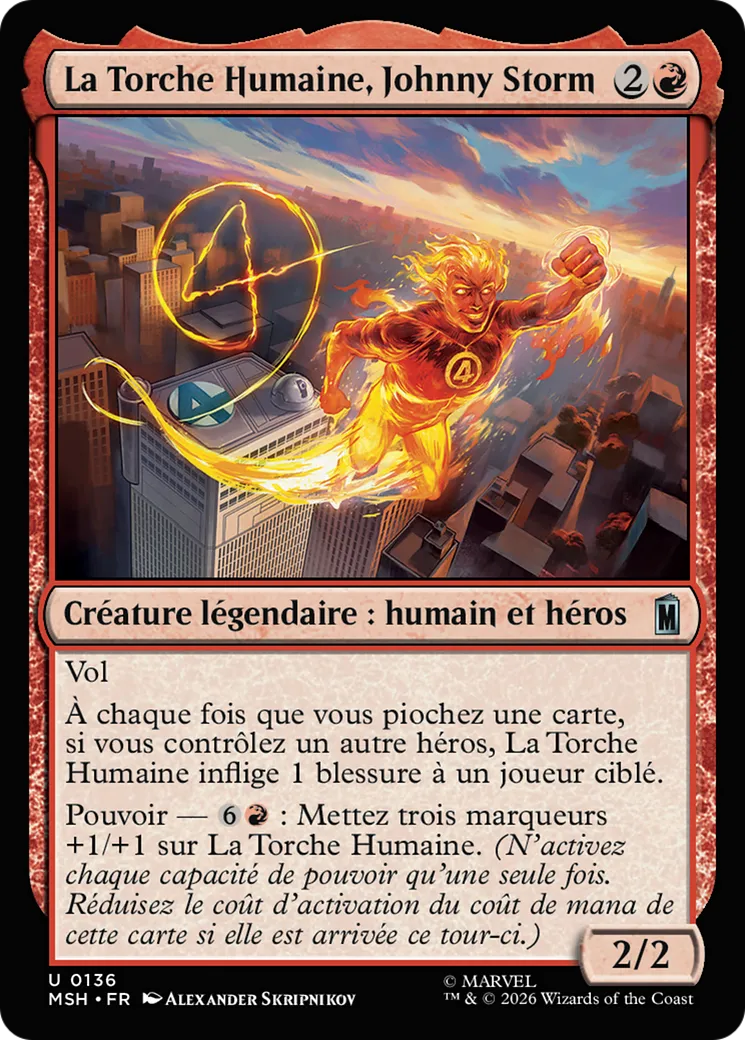 La Torche Humaine, Johnny Storm — Marvel Super Heroes — Magic: The Gathering