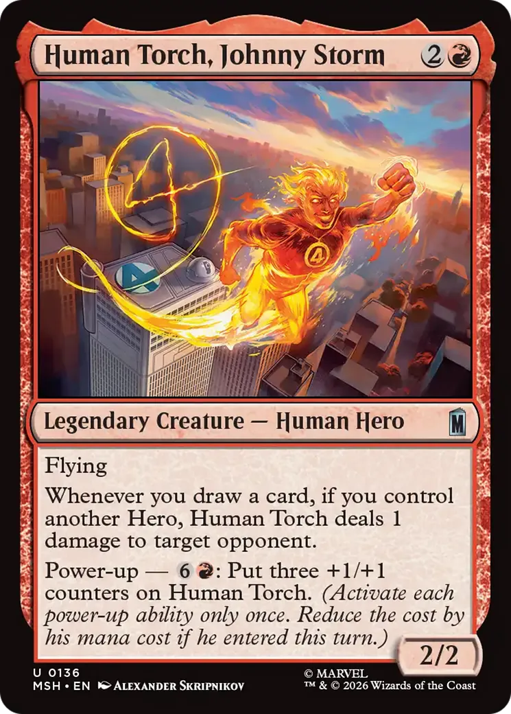 Human Torch, Johnny Storm — Marvel Super Heroes — Magic: The Gathering