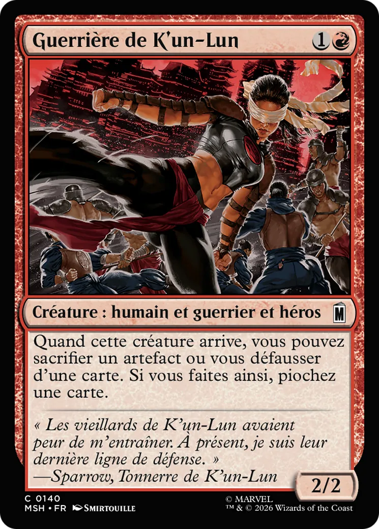 Guerrière de K'un-Lun — Marvel Super Heroes — Magic: The Gathering