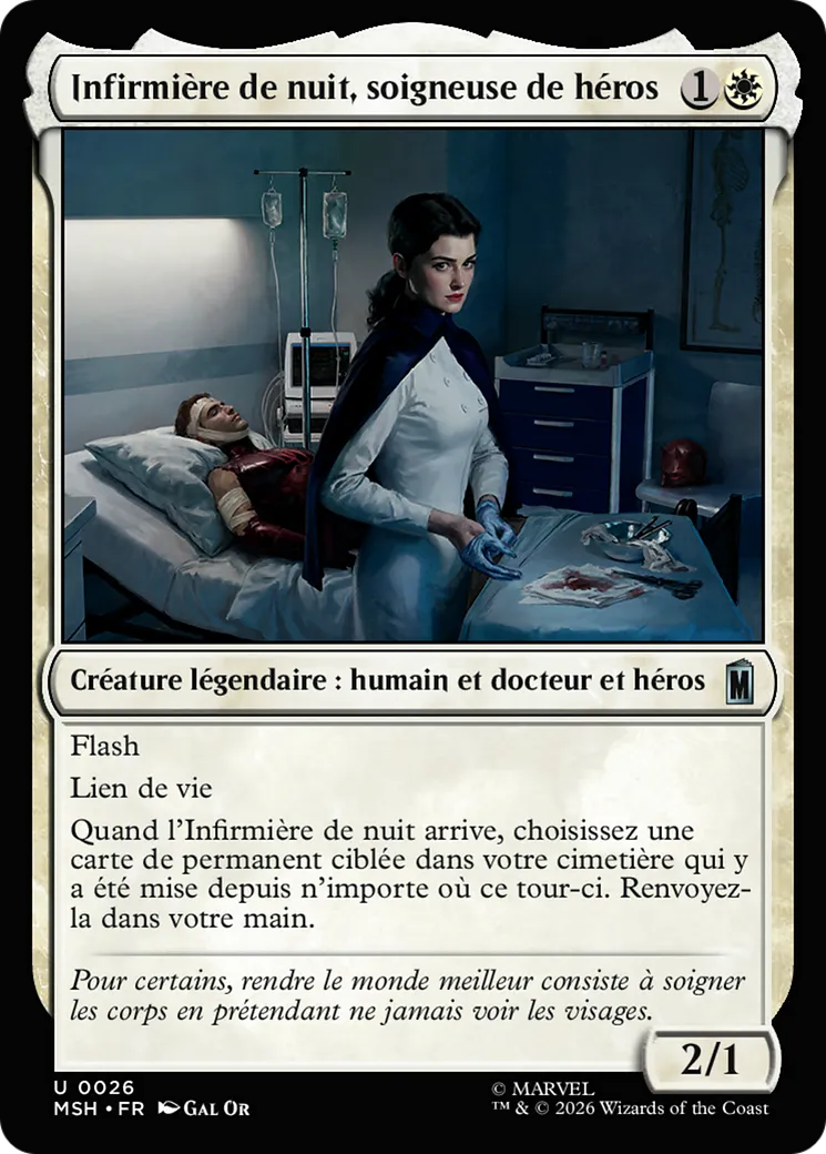 Infirmière de nuit, soigneuse de héros — Marvel Super Heroes — Magic: The Gathering