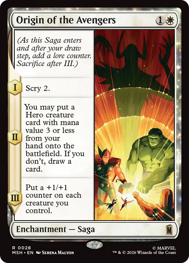 Origine des Vengeurs — Marvel Super Heroes — Magic: The Gathering