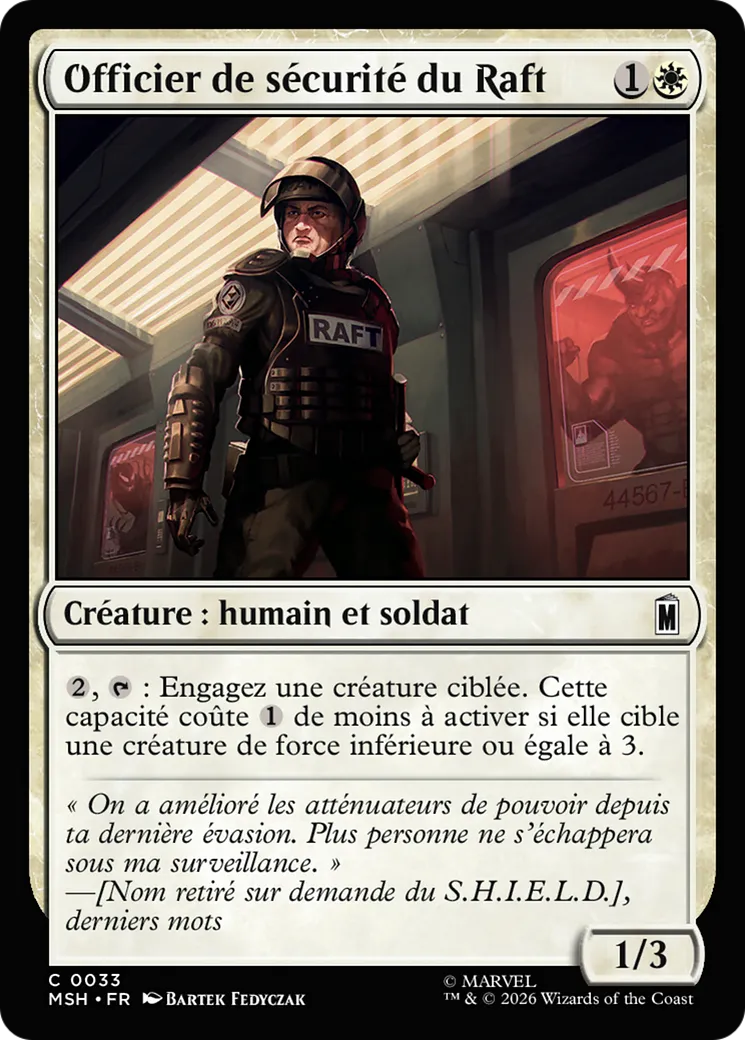 Officier de sécurité du Raft — Marvel Super Heroes — Magic: The Gathering