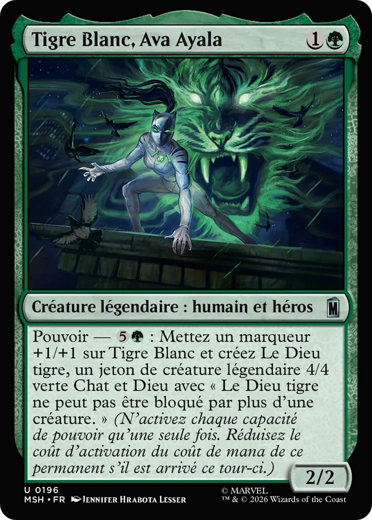 Tigre Blanc, Ava Ayala — Marvel Super Heroes — Magic: The Gathering
