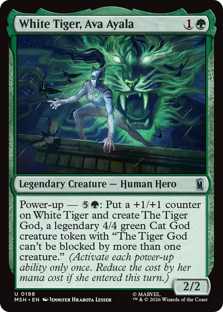 Tigre Blanc, Ava Ayala — Marvel Super Heroes — Magic: The Gathering