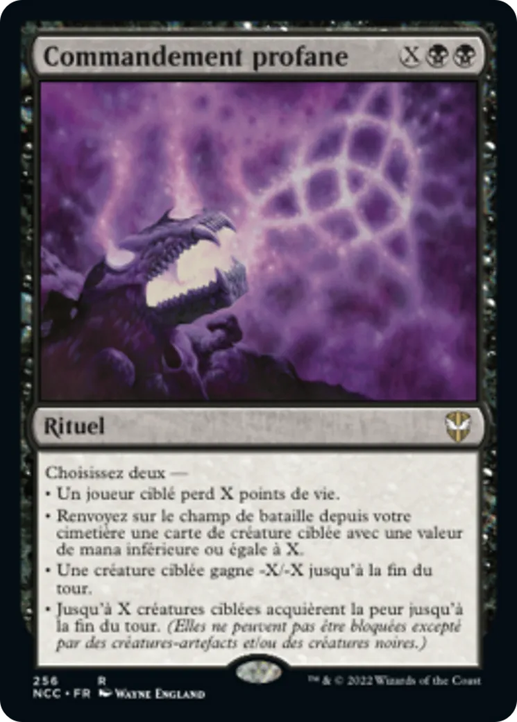 Commandement profane — New Capenna Commander — Magic: The Gathering