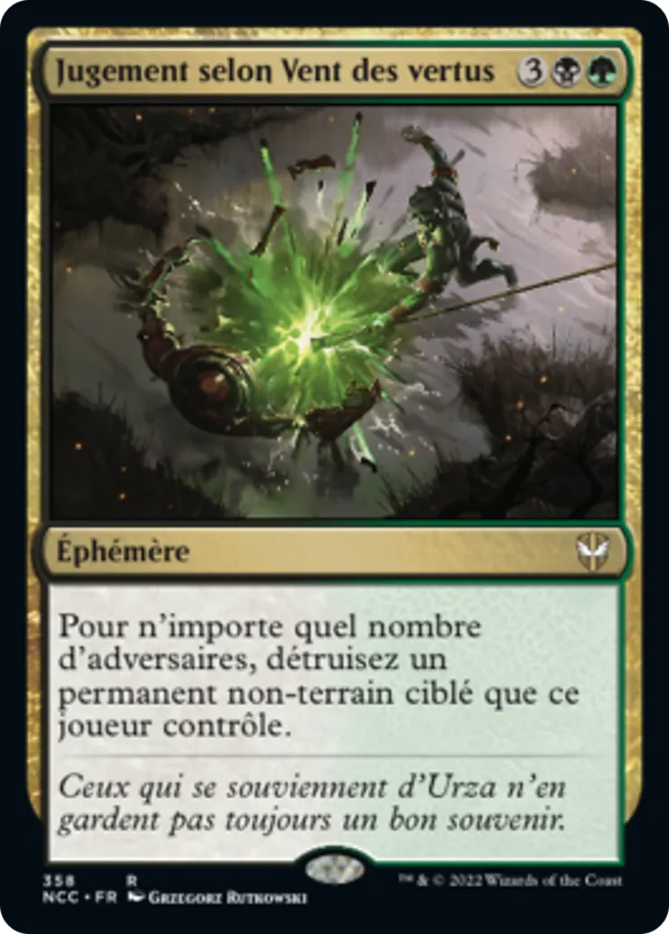 Jugement selon Vent des vertus — New Capenna Commander — Magic: The Gathering