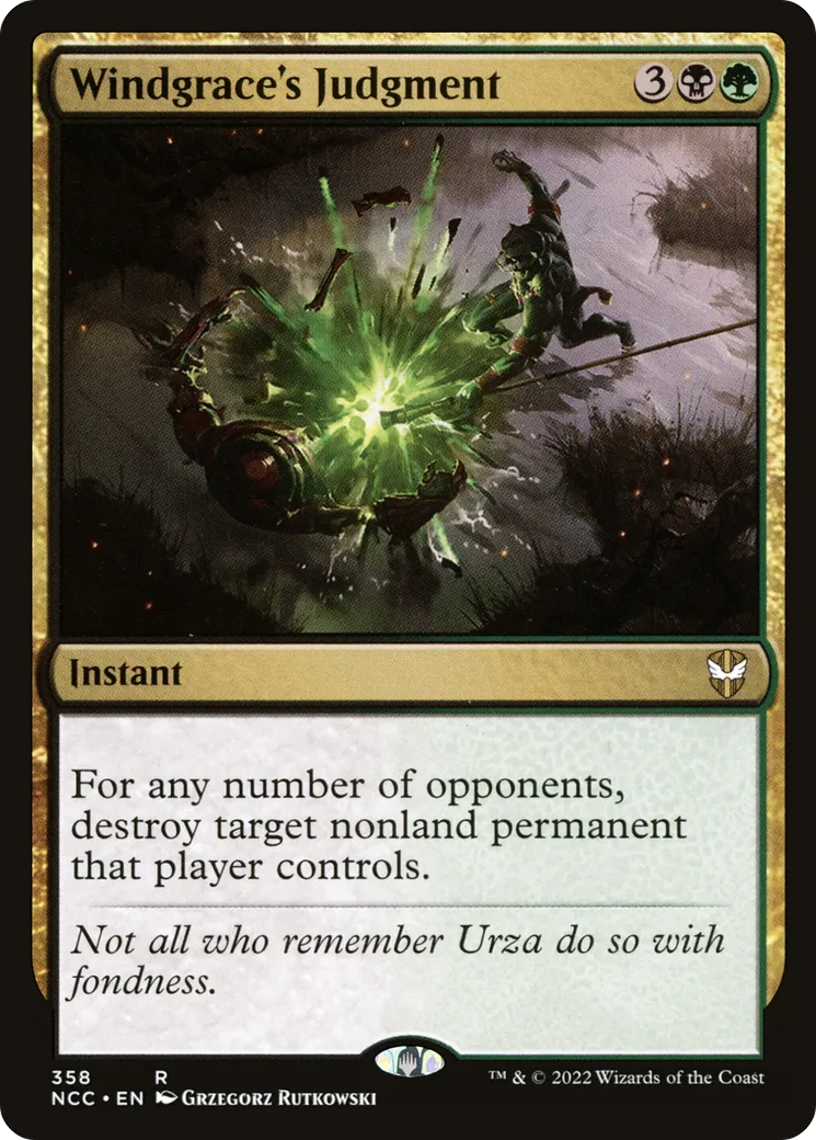 Jugement selon Vent des vertus — New Capenna Commander — Magic: The Gathering