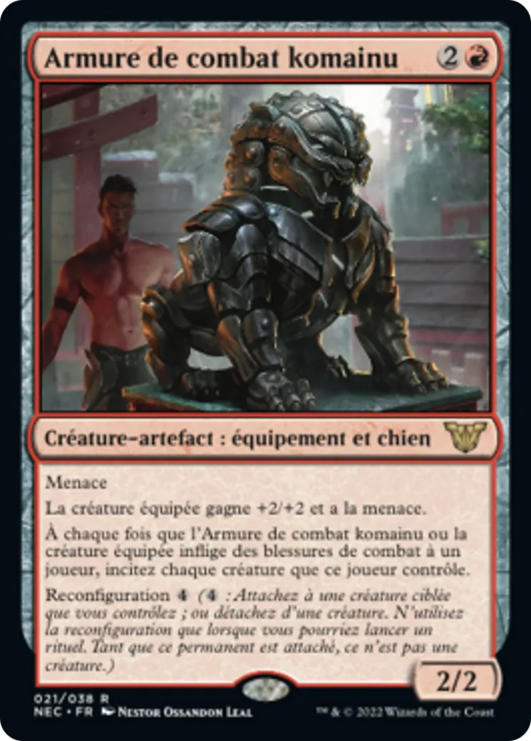 Armure de combat komainu from Neon Dynasty Commander - Magic: The Gathering