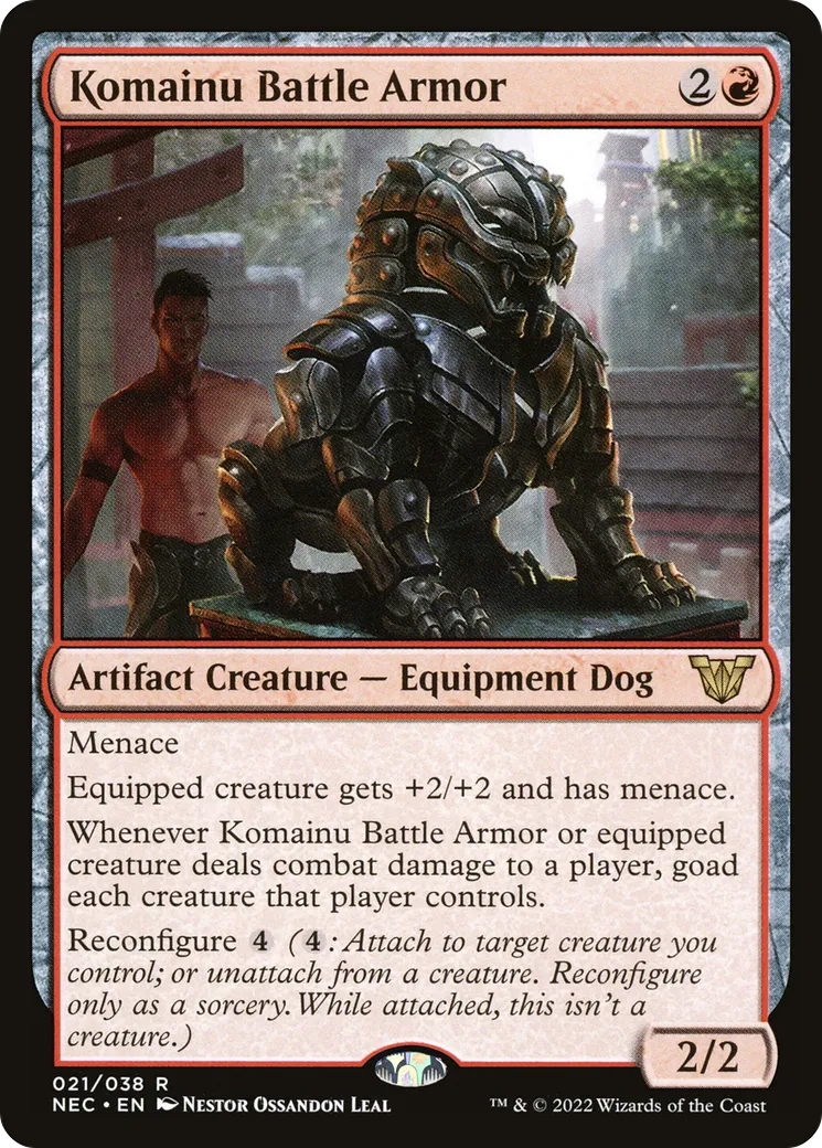 Armure de combat komainu — Neon Dynasty Commander — Magic: The Gathering