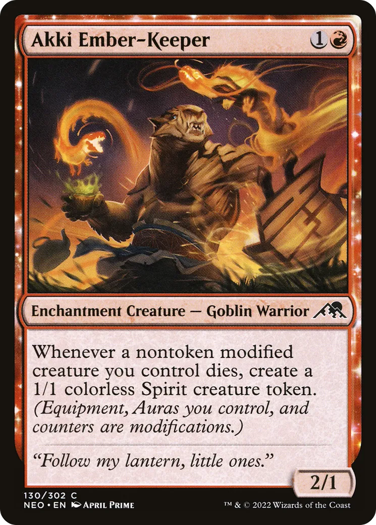 Akki Ember-Keeper — Kamigawa: Neon Dynasty — Magic: The Gathering