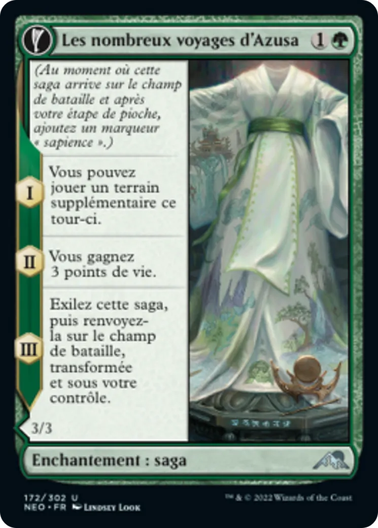 Les nombreux voyages d'Azusa // Apparence de la quêteuse — Kamigawa: Neon Dynasty — Magic: The Gathering