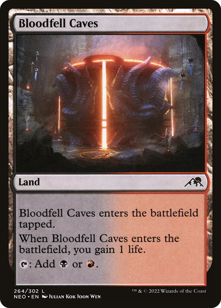 Bloodfell Caves — Kamigawa: Neon Dynasty — Magic: The Gathering