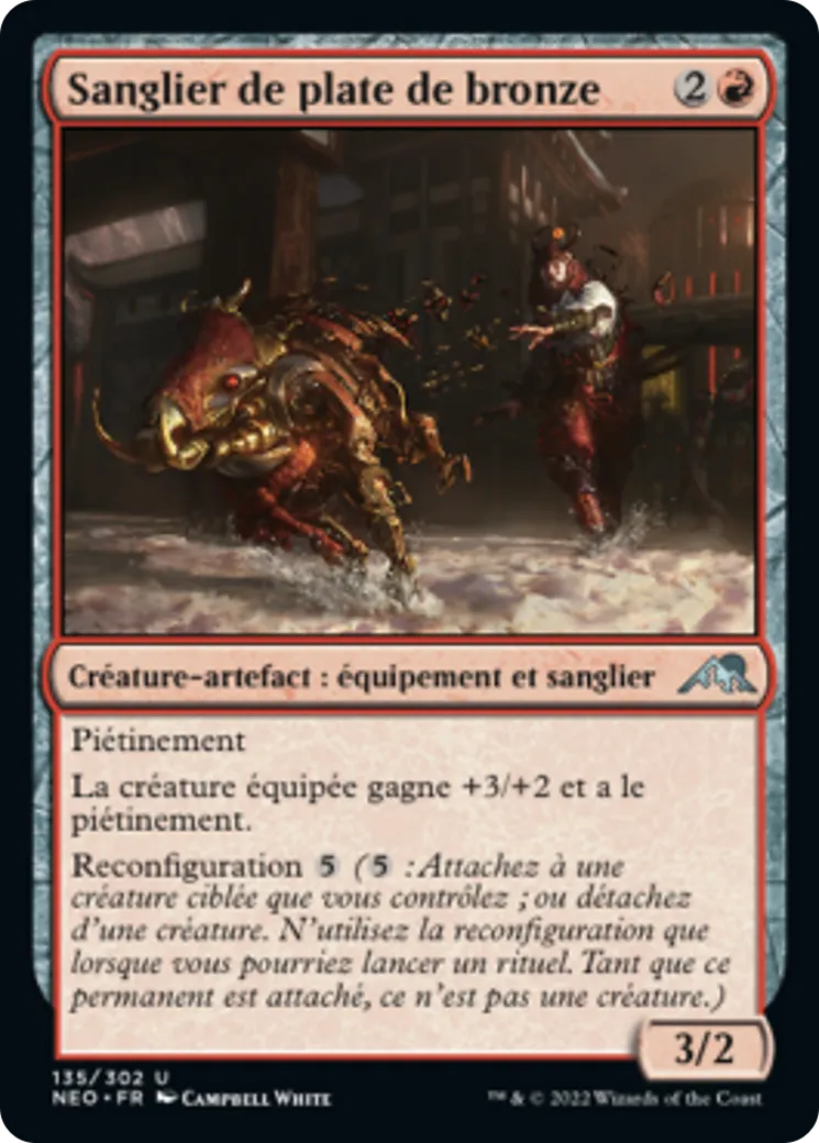 Sanglier de plate de bronze — Kamigawa: Neon Dynasty — Magic: The Gathering