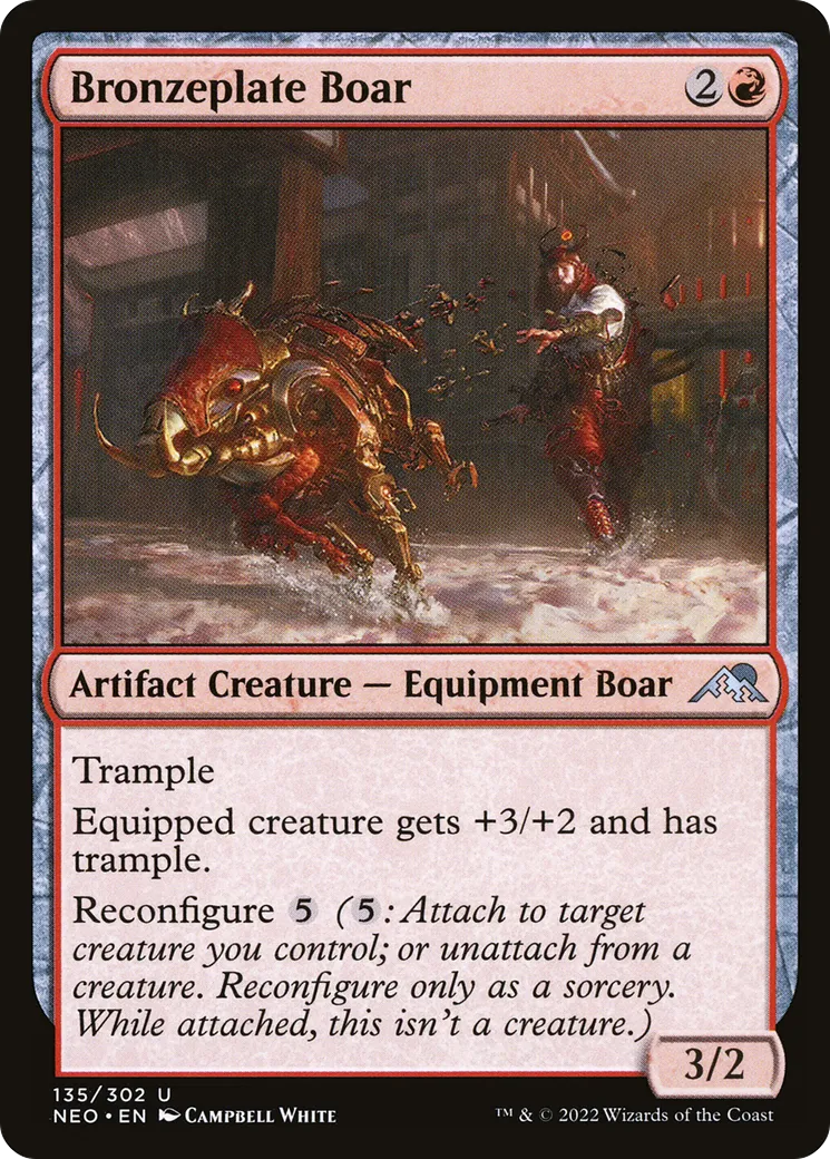 Bronzeplate Boar — Kamigawa: Neon Dynasty — Magic: The Gathering