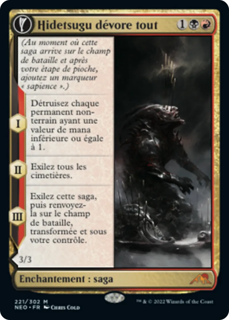 Hidetsugu dévore tout // Enveloppe de celui-qui-dévore-tout — Kamigawa: Neon Dynasty — Magic: The Gathering