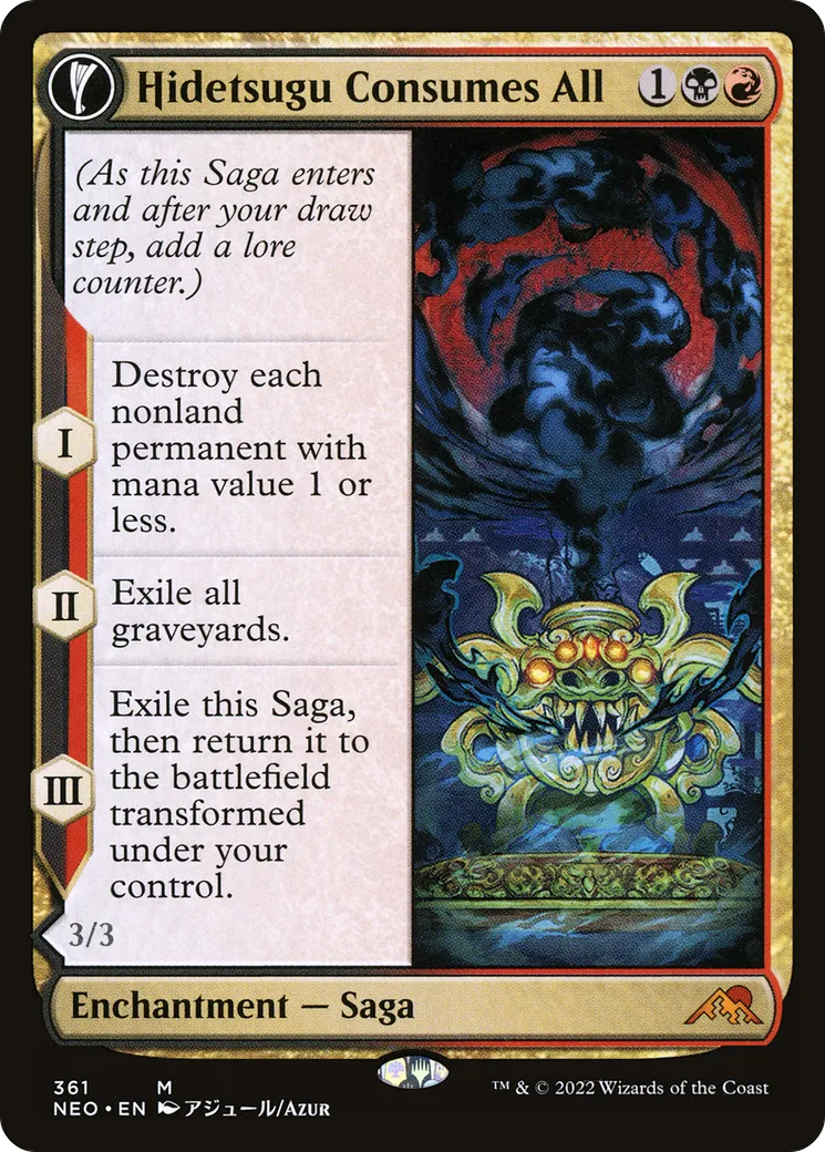 Hidetsugu dévore tout // Enveloppe de celui-qui-dévore-tout — Kamigawa: Neon Dynasty — Magic: The Gathering