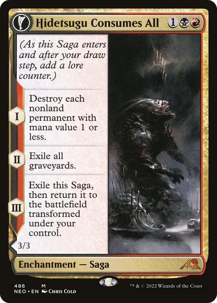 Hidetsugu dévore tout // Enveloppe de celui-qui-dévore-tout — Kamigawa: Neon Dynasty — Magic: The Gathering