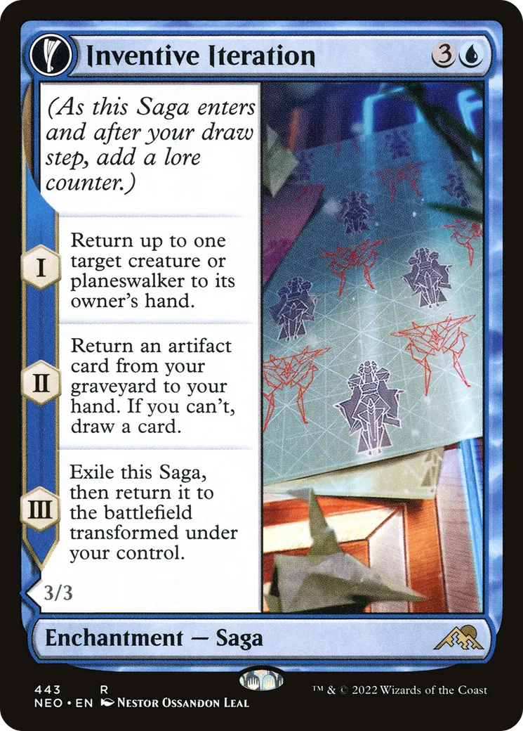 Itération inventive // Découverte vivante — Kamigawa: Neon Dynasty — Magic: The Gathering