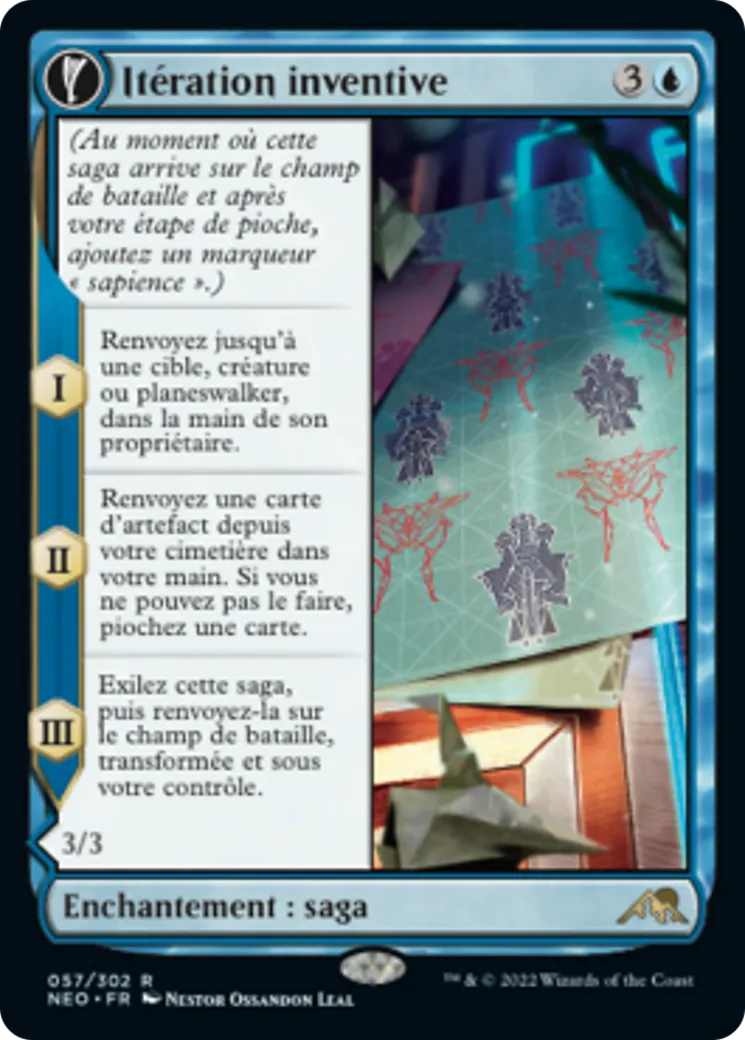 Itération inventive // Découverte vivante — Kamigawa: Neon Dynasty — Magic: The Gathering