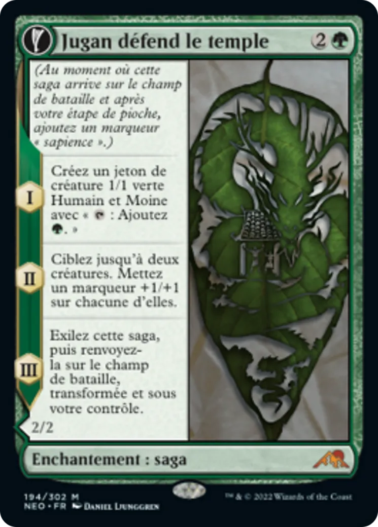 Jugan défend le temple // Vestige de l'étoile ascendante — Kamigawa: Neon Dynasty — Magic: The Gathering