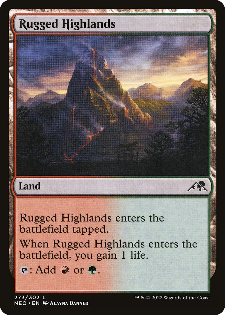 Rugged Highlands — Kamigawa: Neon Dynasty — Magic: The Gathering