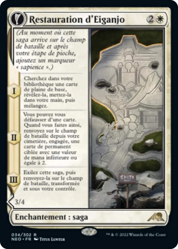 Restauration d'Eiganjo // Architecte de la restauration — Kamigawa: Neon Dynasty — Magic: The Gathering