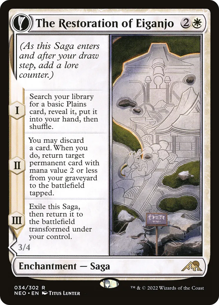 The Restoration of Eiganjo // Architect of Restoration — Kamigawa: Neon Dynasty — Magic: The Gathering